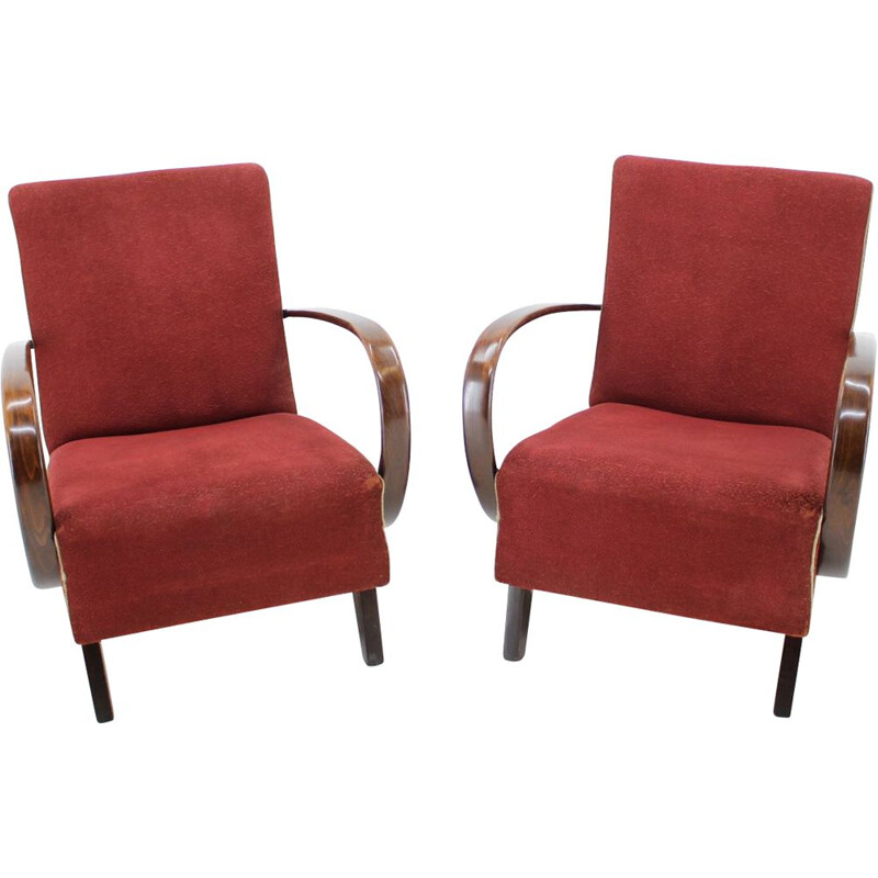 Pair of vintage armchairs by Jindřich Halabala 1950