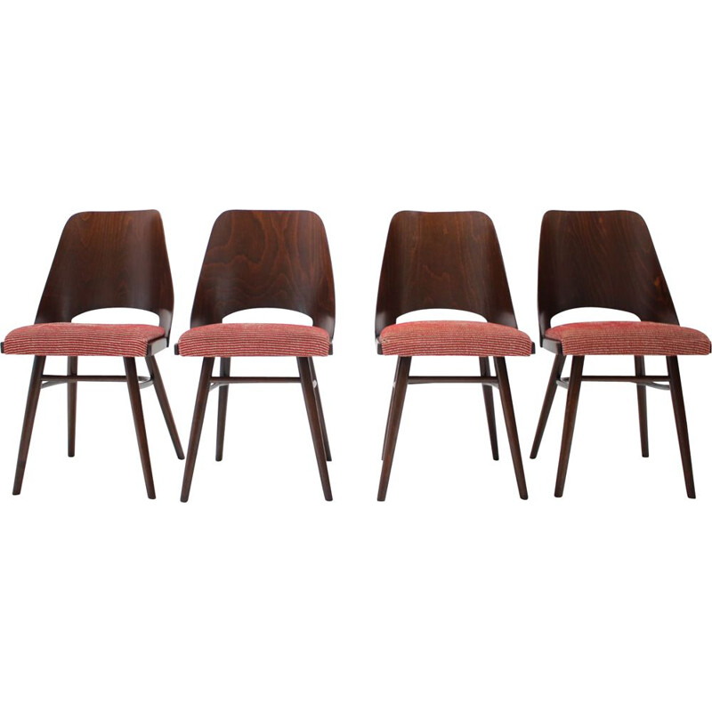 Ensemble de 4 chaises vintage par Oswald Haerdtl, Tchécoslovaquie 1960