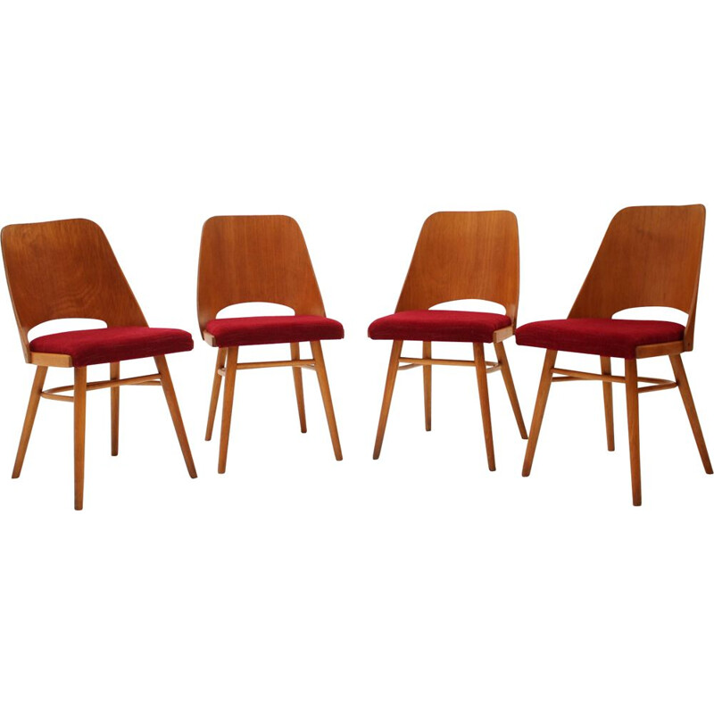 Ensemble de 4 chaises vintage par Oswald Haerdtl, Tchécoslovaquie 1960