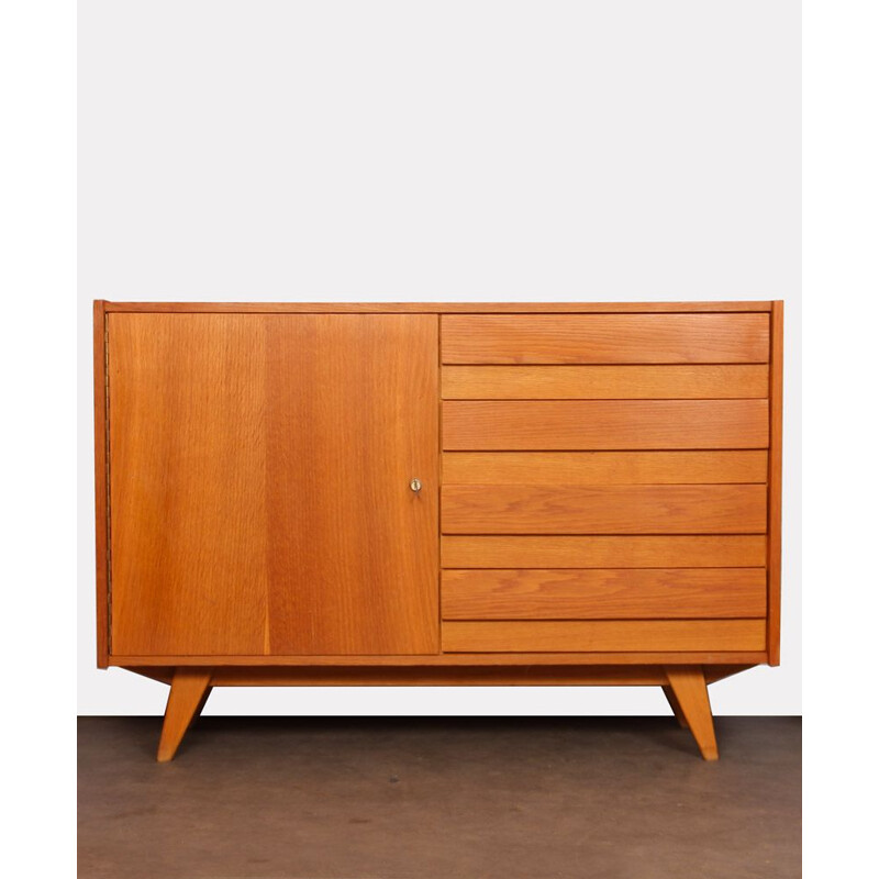 Vintage wooden chest of drawers with 4 drawers by Jiri Jiroutek, 1960