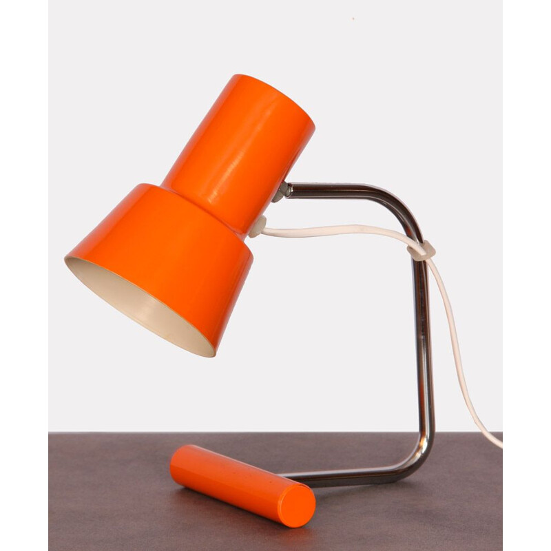 Small orange vintage table lamp by Josef Hurka for Napako, 1970