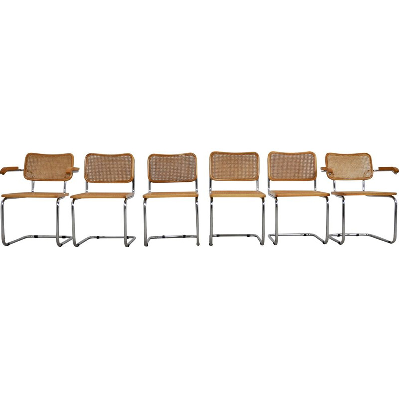 Set of 6 vintage chairs B32 by Marcel Breuer