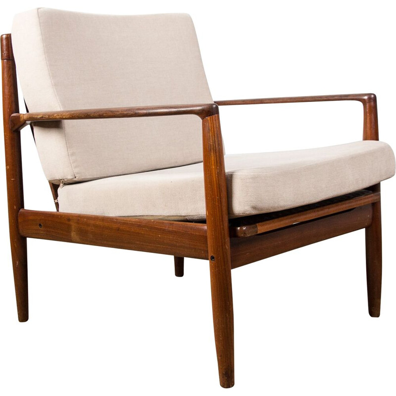 Pair of vintage teak armchairs by Ib Kofod Larsen, Dane 1960