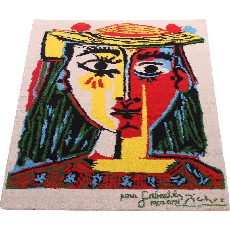 Vintage tapestry in pure wool design by Pablo Picasso by Desso, Netherlands 1962