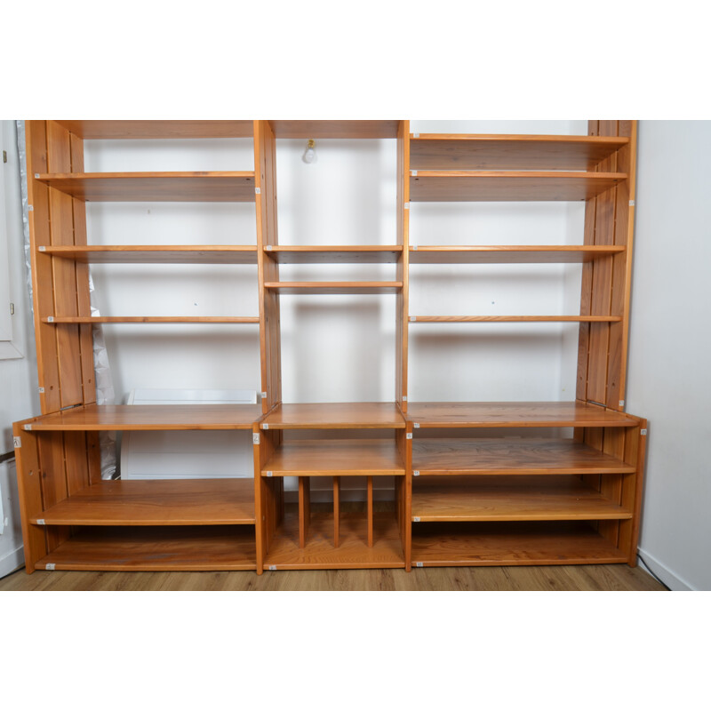 Vintage bookcase shelves Regain Pierre Chapo 1970