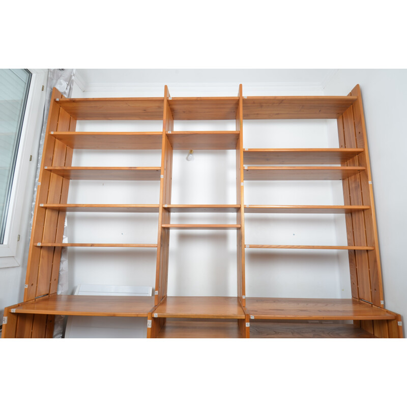 Vintage bookcase shelves Regain Pierre Chapo 1970