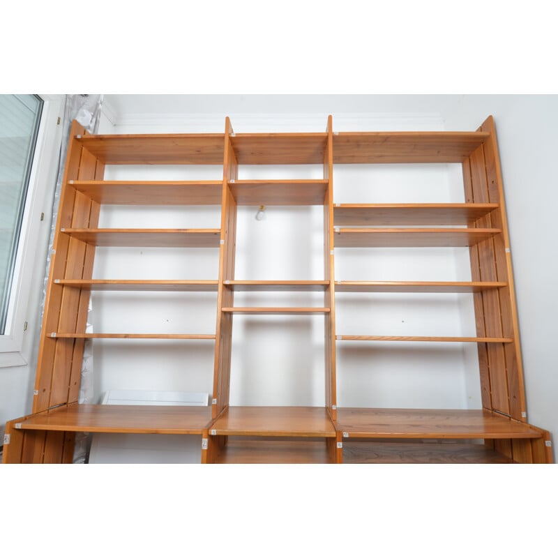 Vintage bookcase shelves Regain Pierre Chapo 1970