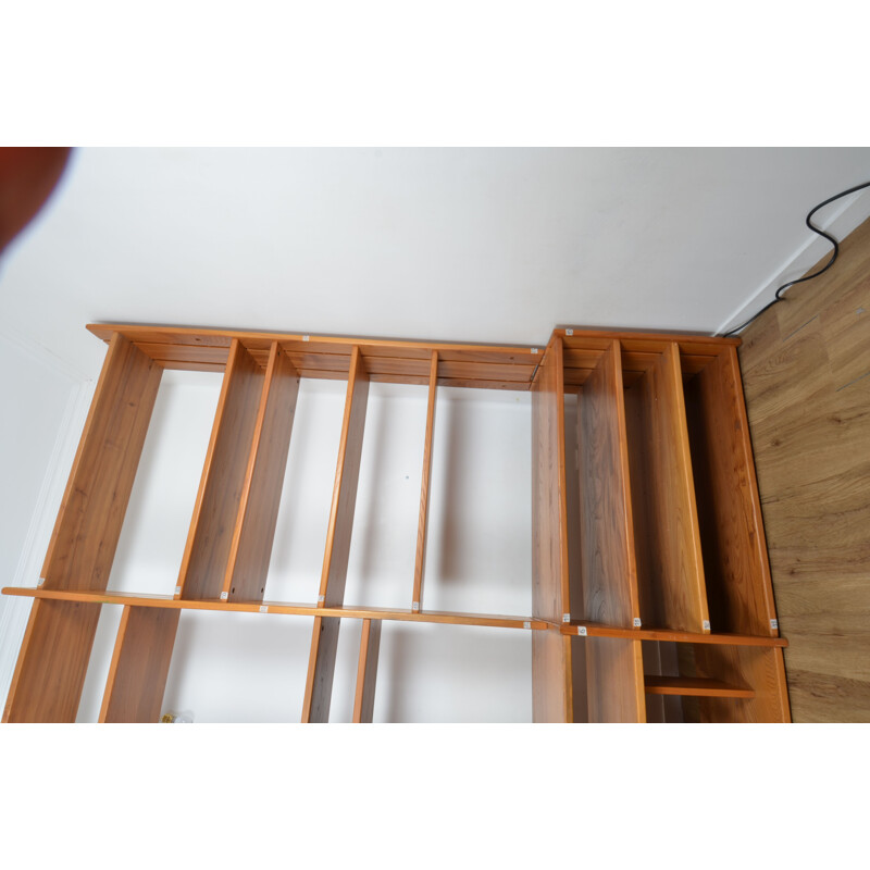 Vintage bookcase shelves Regain Pierre Chapo 1970