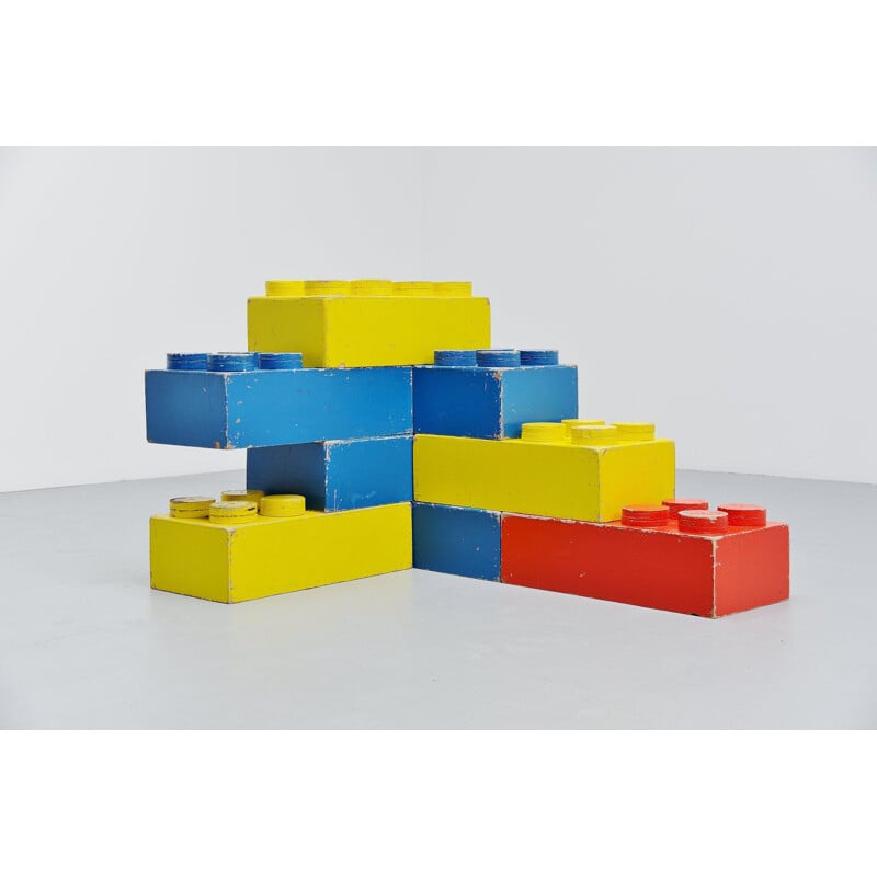 8 Grands cubes Lego vintage décoratifs Hollande 1960