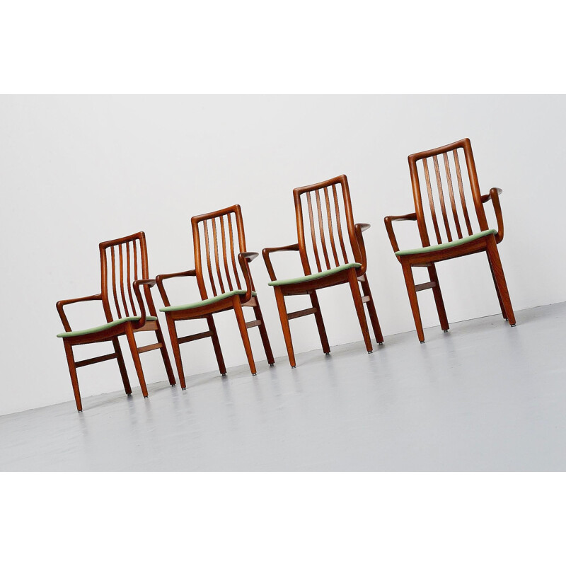 Lot de 4 fauteuils Vintage Niels Koefoed Hornslet Mobelfabrik Danemark 1960