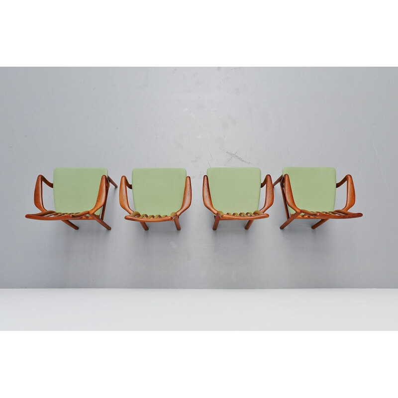 Set of 4 Vintage armchairs Niels Koefoed  Hornslet Mobelfabrik Denmark 1960