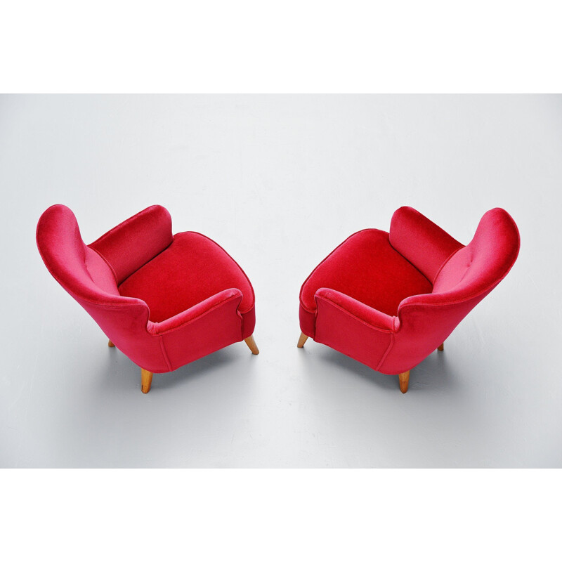 Pair of vintage Theo Ruth lounge chairs Artifort 1955