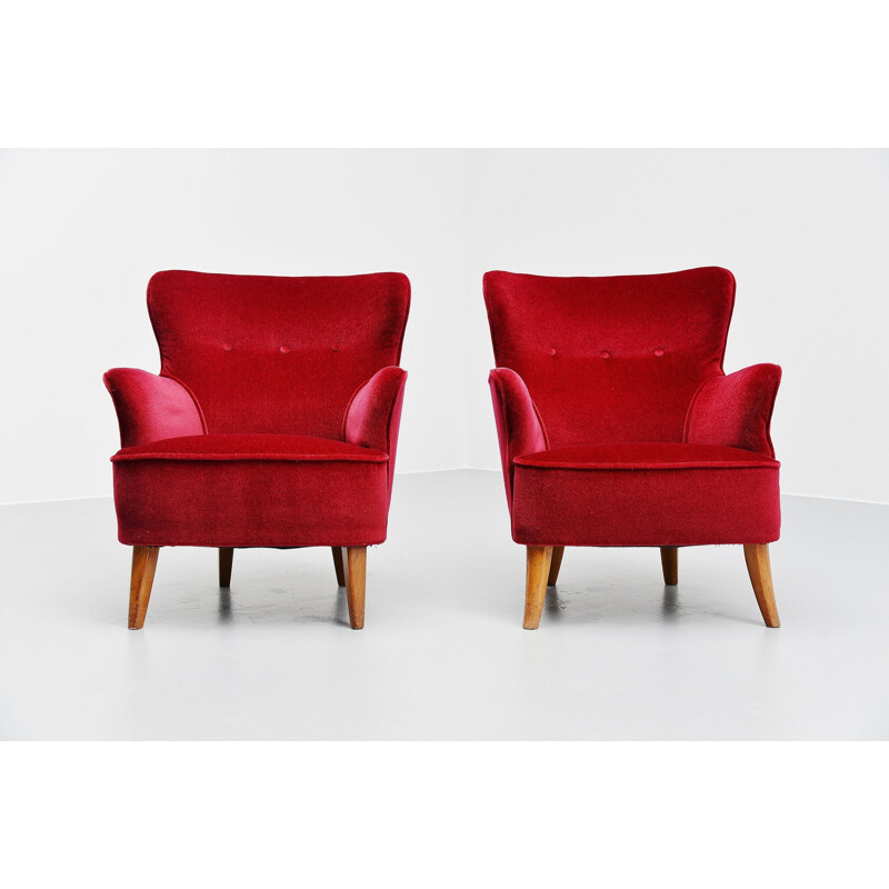 Pair of vintage Theo Ruth lounge chairs Artifort 1955