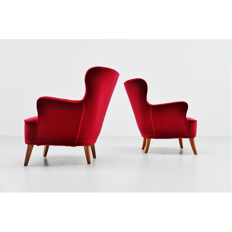 Pair of vintage Theo Ruth lounge chairs Artifort 1955