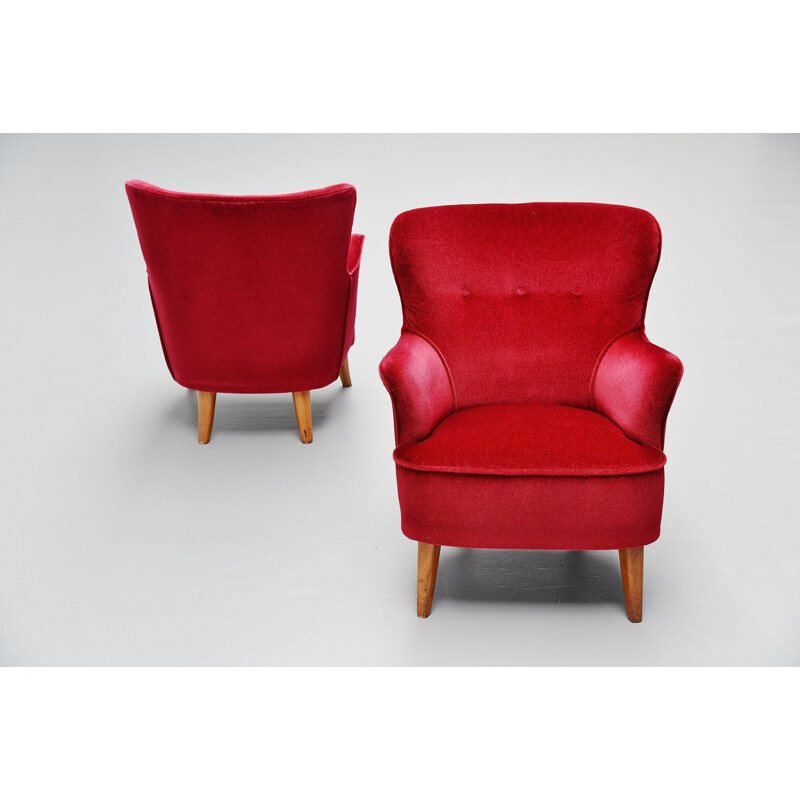 Pair of vintage Theo Ruth lounge chairs Artifort 1955