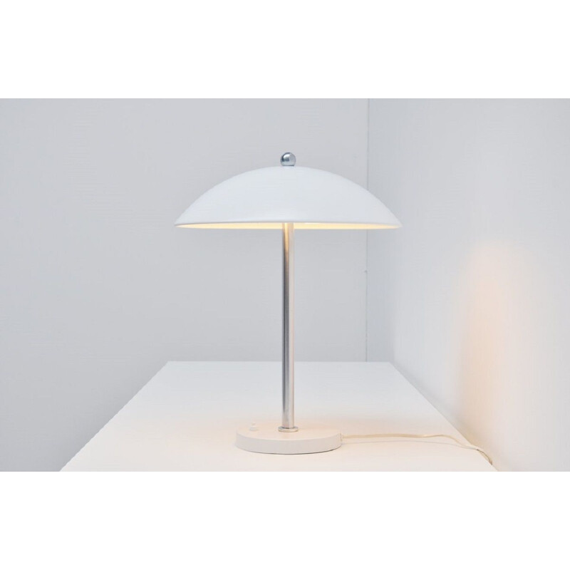 Vintage table lamp white Gispen Wim Rietveld mushroom 1950