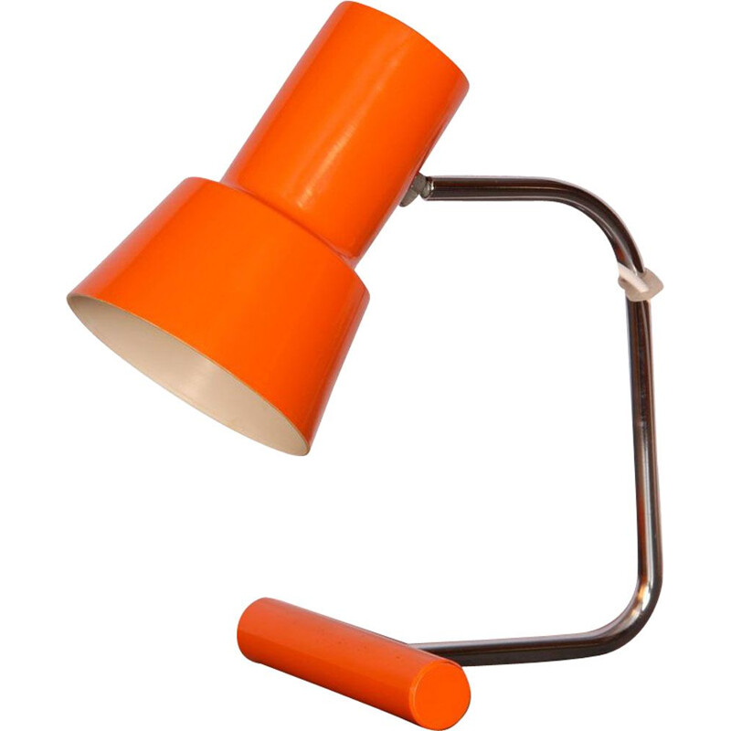 Small orange vintage table lamp by Josef Hurka for Napako, 1970