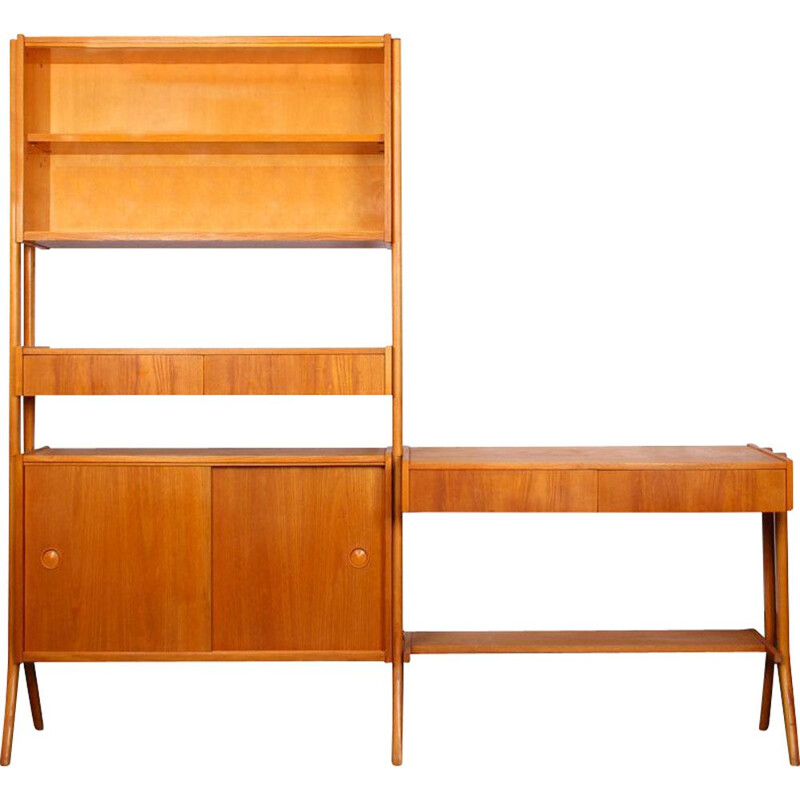 Vintage wooden wall unit by Frantisek Jirak, 1960