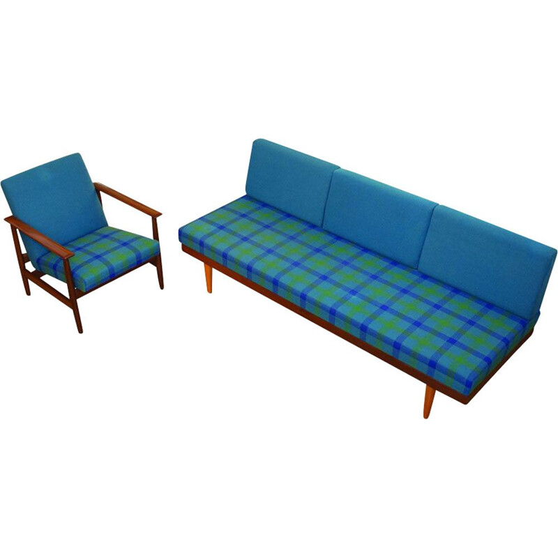 Ensemble de lit de jour vintage avec fauteuil Easy d'Ingmar Relling pour Ekornes, Svanette Norvège 1960