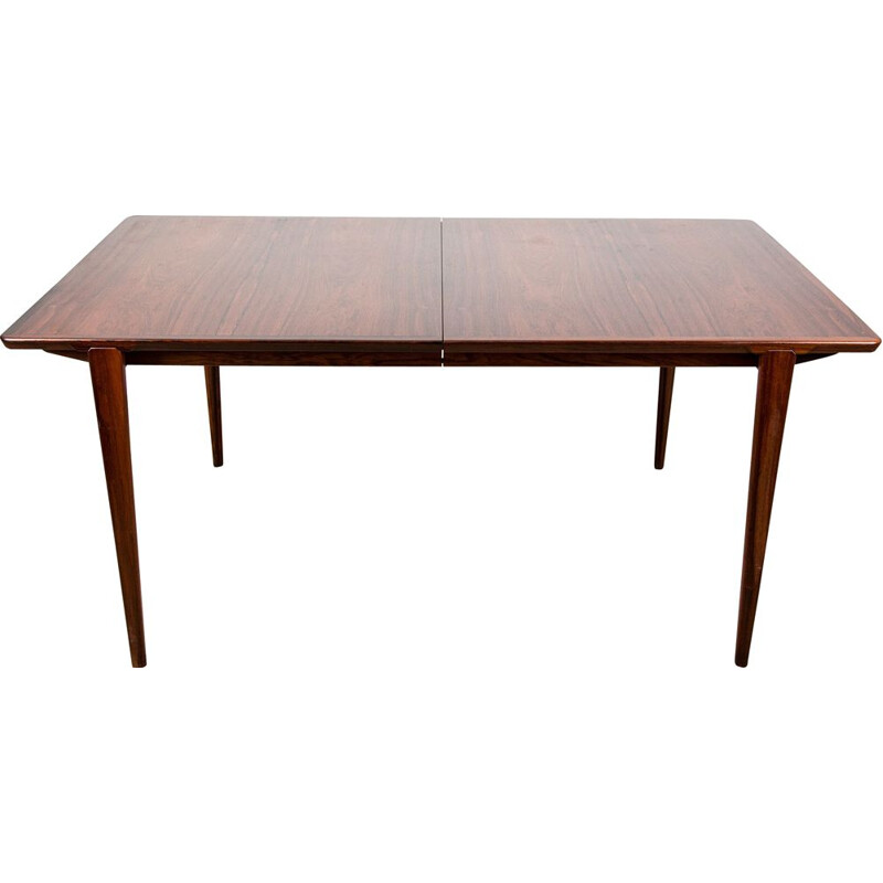 Large vintage extensible table in Rio Rosewood by Henry Rosengren Hansen for Brande Mobelindustri Danoise 1960