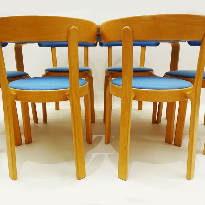 Vintage Set of dining table and chair  Beech bentwood compact Alvar Aalto Rud Thygesen Danish 