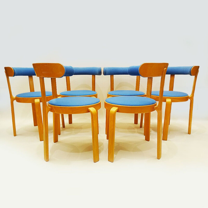 Table et chaises vintage en hêtre courbé compact Alvar Aalto Rud Thygesen Danois