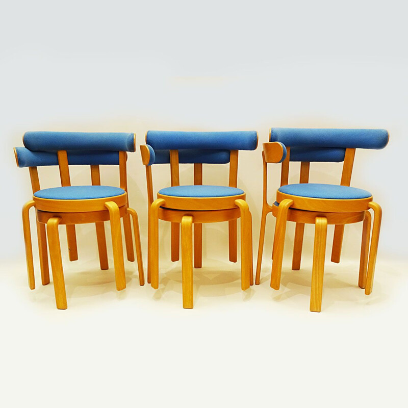 Vintage Set of dining table and chair  Beech bentwood compact Alvar Aalto Rud Thygesen Danish 