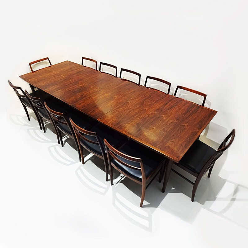 Mid century model 201 extending dining table with 12 model 430 chairs Arne Vodder Danish