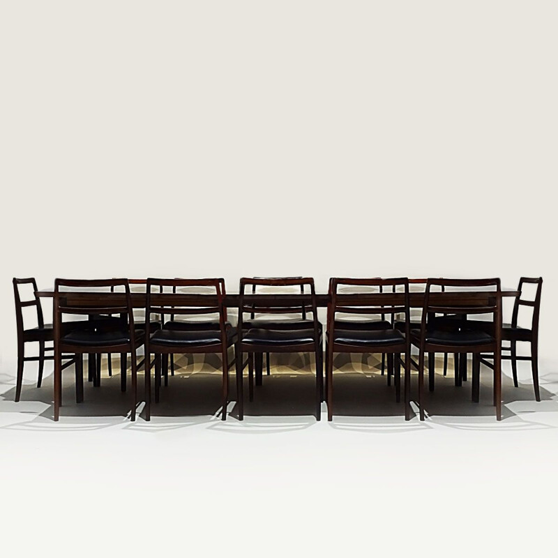 Mid century model 201 extending dining table with 12 model 430 chairs Arne Vodder Danish