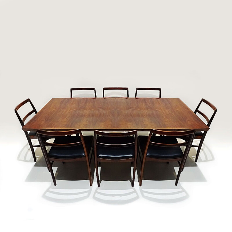 Mid century model 201 extending dining table with 12 model 430 chairs Arne Vodder Danish