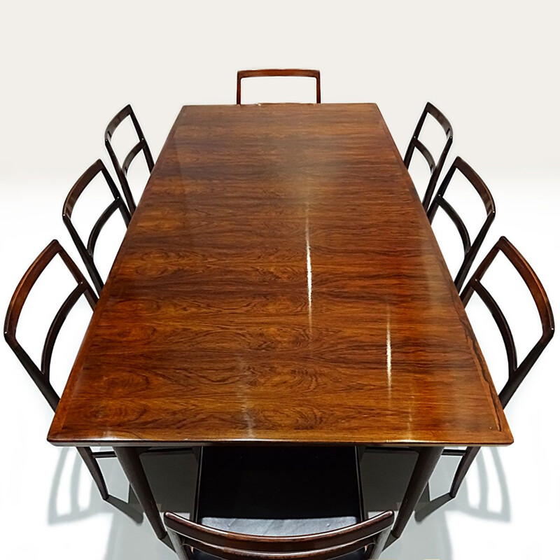 Mid century model 201 extending dining table with 12 model 430 chairs Arne Vodder Danish