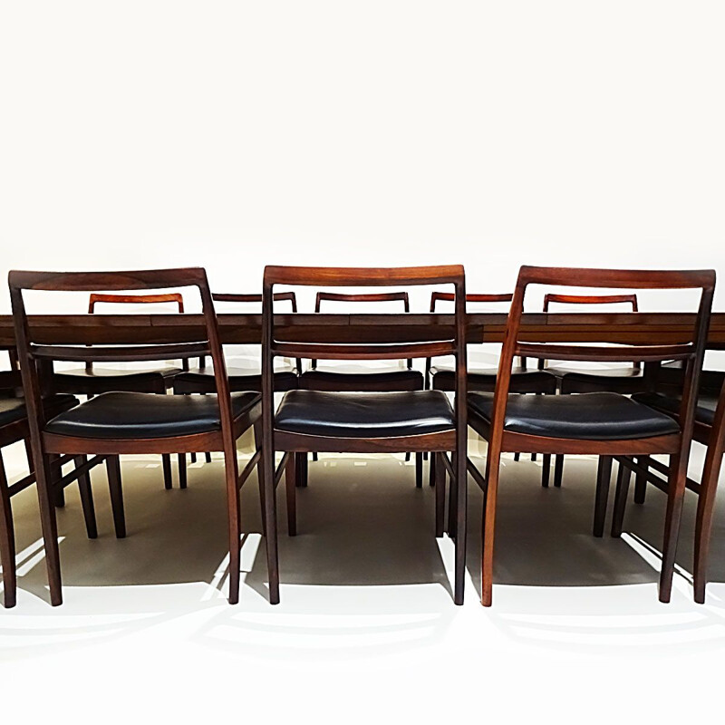 Mid century model 201 extending dining table with 12 model 430 chairs Arne Vodder Danish