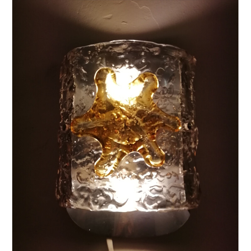 Vintage wall lamp in murano glass