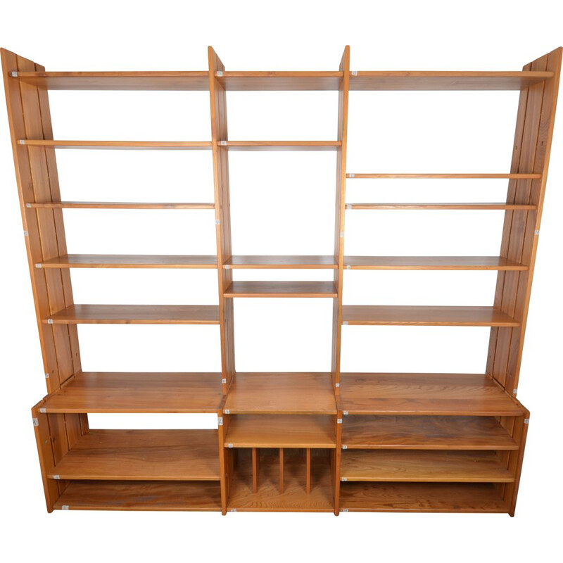 Vintage bookcase shelves Regain Pierre Chapo 1970