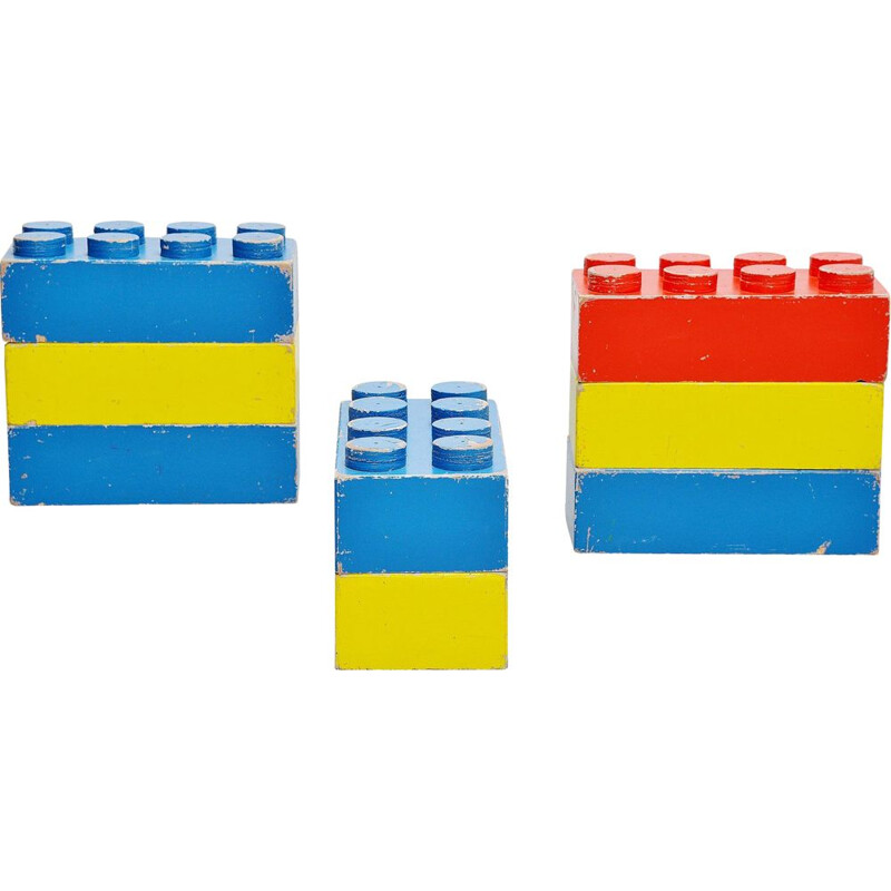 8 Large vintage decorative Lego cubes Holland 1960