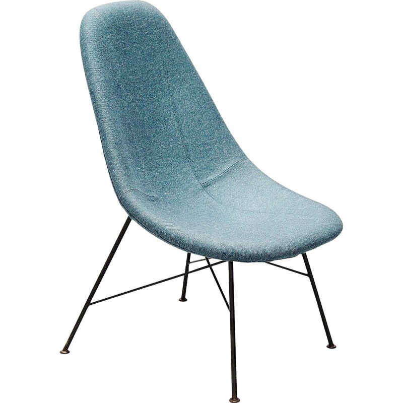 Chaise à dossier vintage haut Miroslav Navratil République tchèque 1950