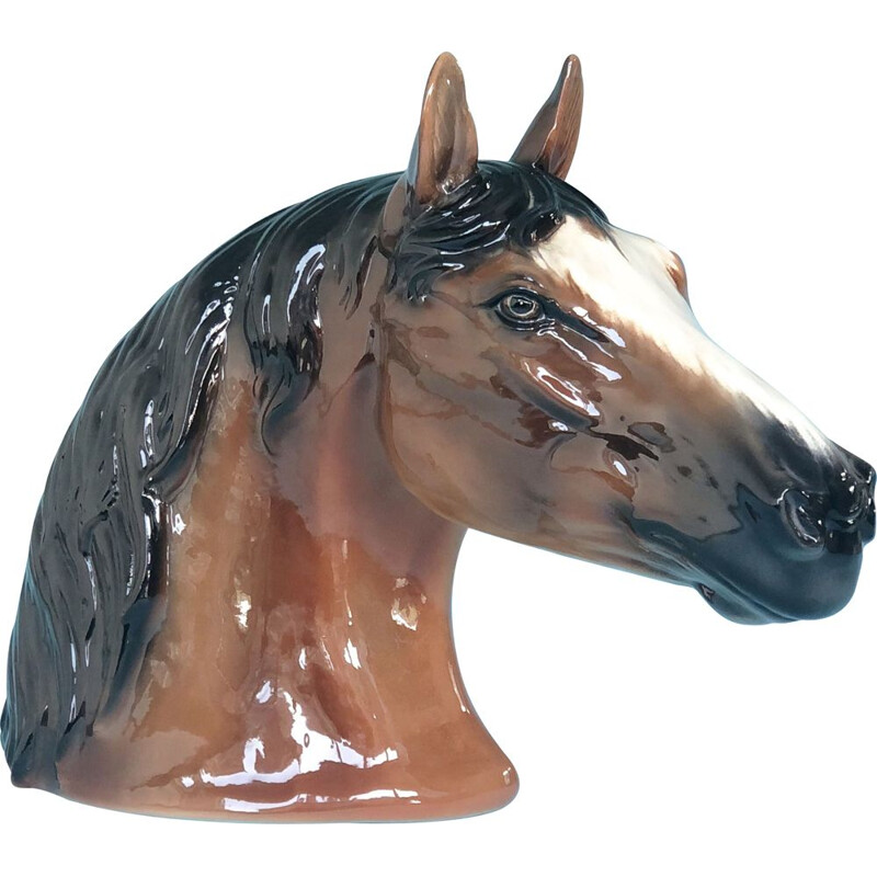 Vintage Porcelain Head of a Horse Italy 1974