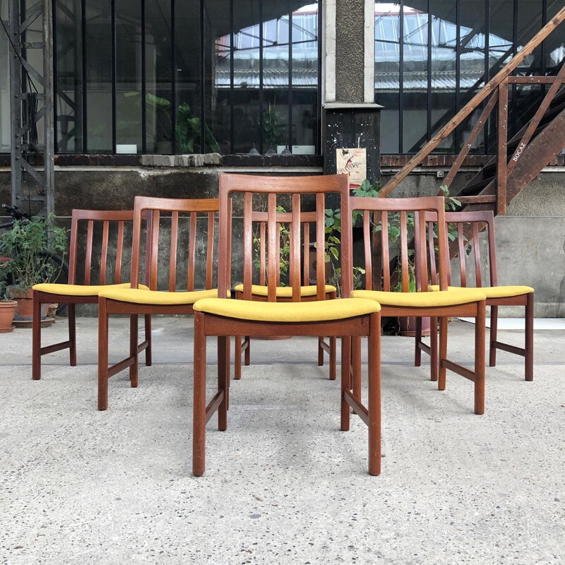 Suite of 6 vintage teak chairs by K. Ekselius, 1960