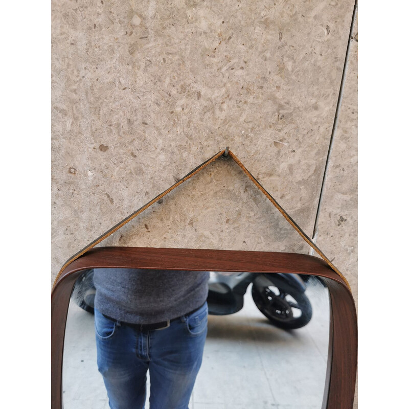 Vintage teak mirror by Pendersen Hansen, Denmark 1960s