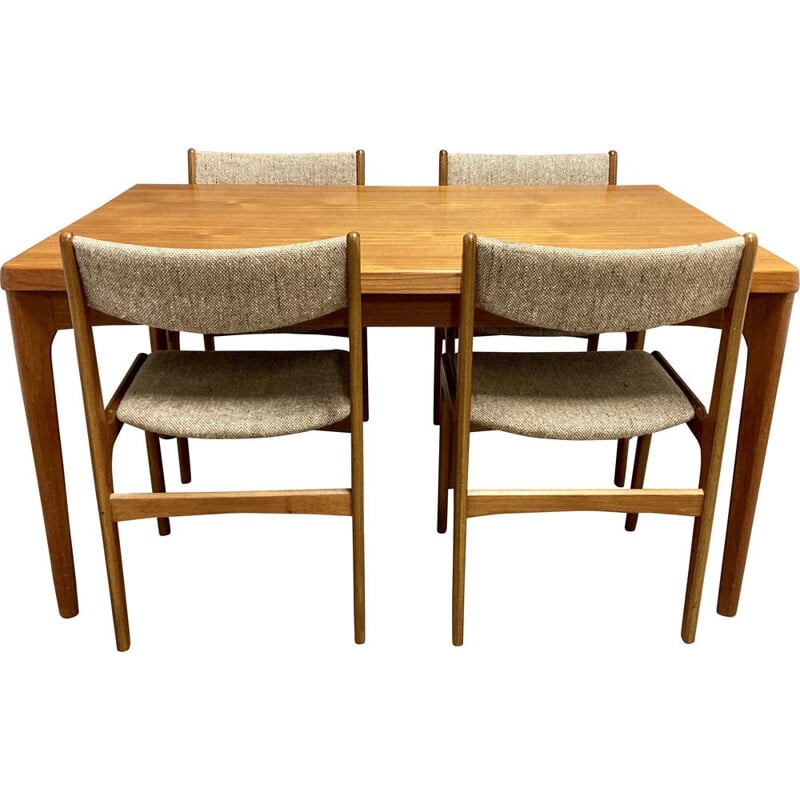 Ensemble table et chaises vintage scandinave 1950