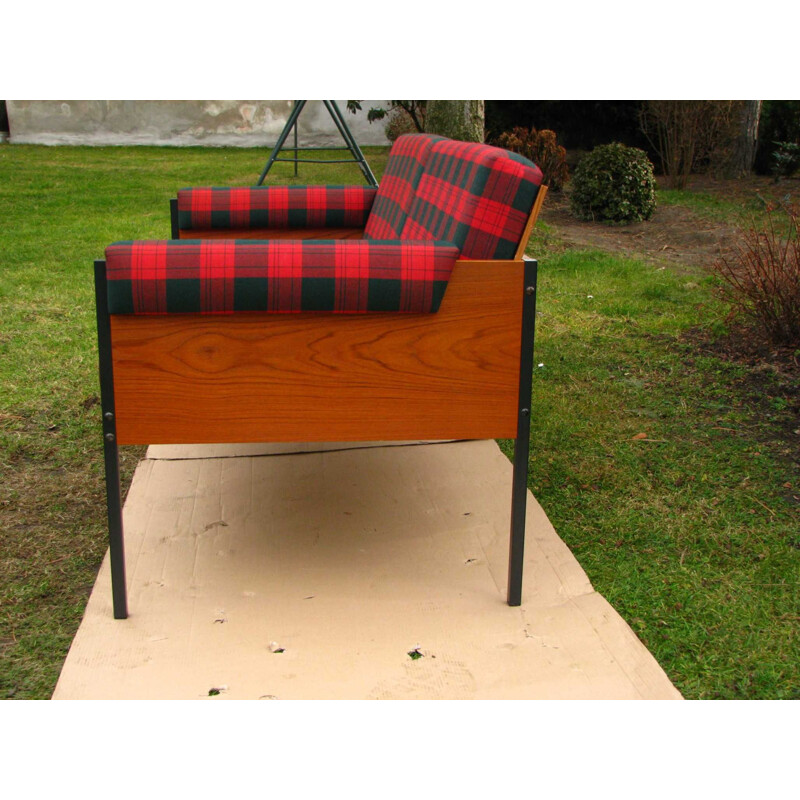 Vintage Couch sofa, teak wood 1960s