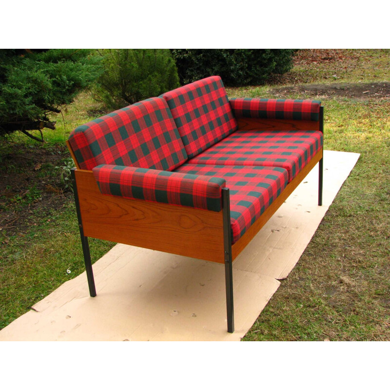 Vintage Couch sofa, teak wood 1960s