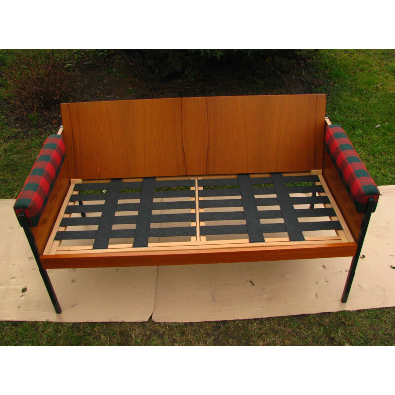 Vintage Couch sofa, teak wood 1960s