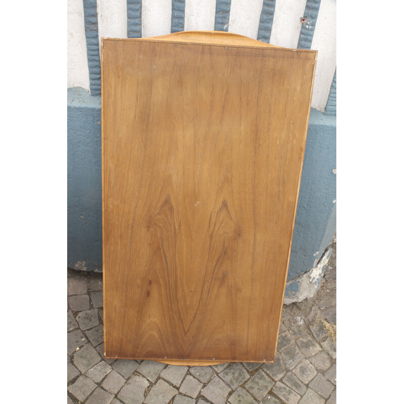 Midcentury Tea Trolley In Teak & Beech Serving Trolley Tray Glass Top Swedish 1960s