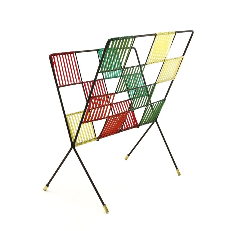 Midcentury magazine rack, Italian 1950s