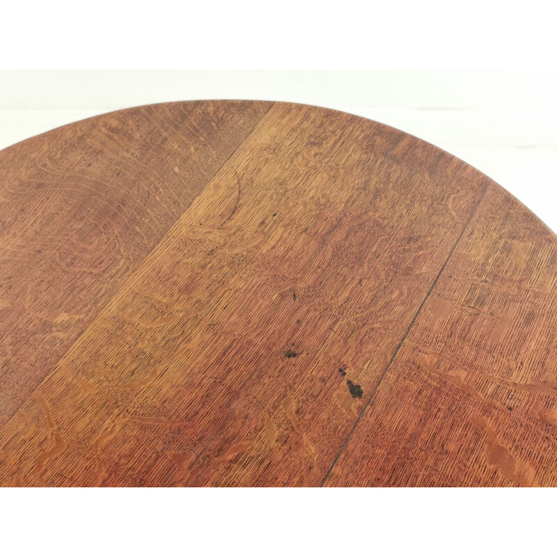 Vintage Oak Side Tilt Top Table English 19th century