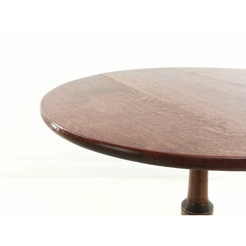 Table Vintage en chêne à plateau basculant latéral Anglais 19ème siècle