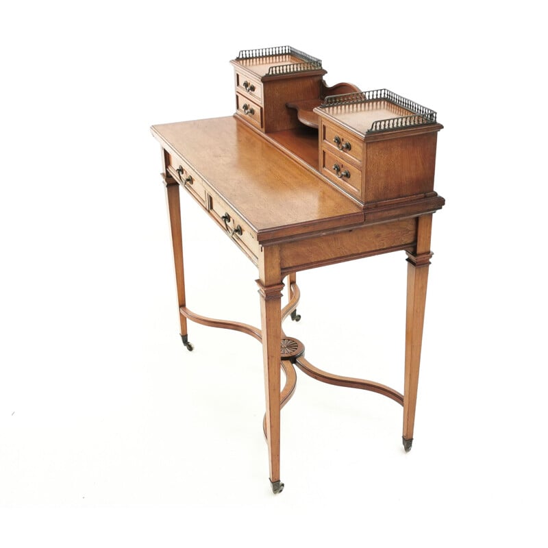 Vintage Mahogany Edwardian Writing Desk English 1910s