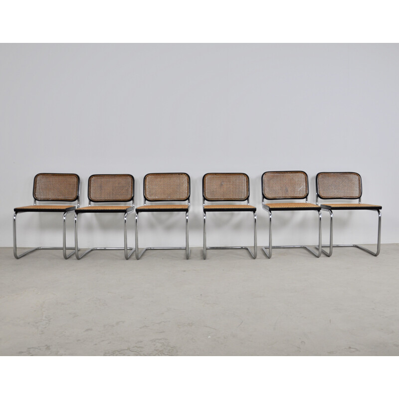 Set 6 vintage Gavina Dinning chairs by Marcel Breuer 1980s