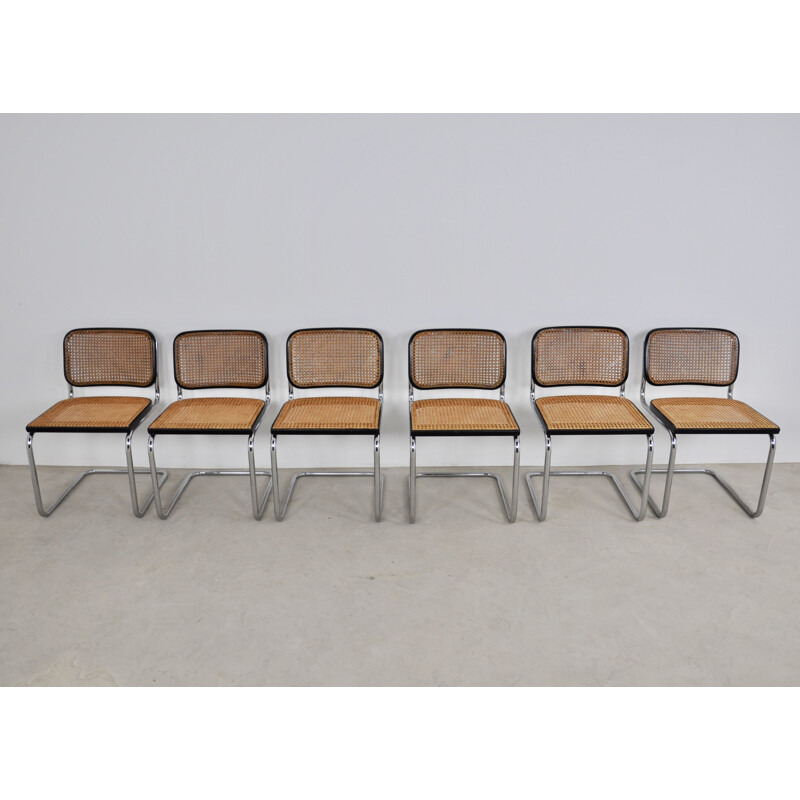Set 6 vintage Gavina Dinning chairs by Marcel Breuer 1980s